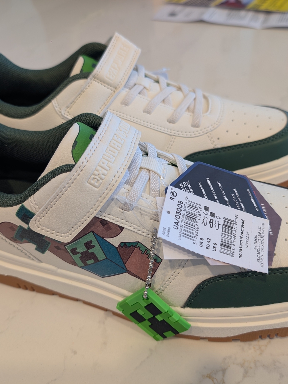 Minecraft Green & White Sneakers